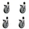 Service Caster 6'' Gray Poly Swivel 1-7/8'' Expanding Stem Caster Set with Brake, 4PK SCC-EX20S614-PPUB-PLB-178-4 - alternate 1